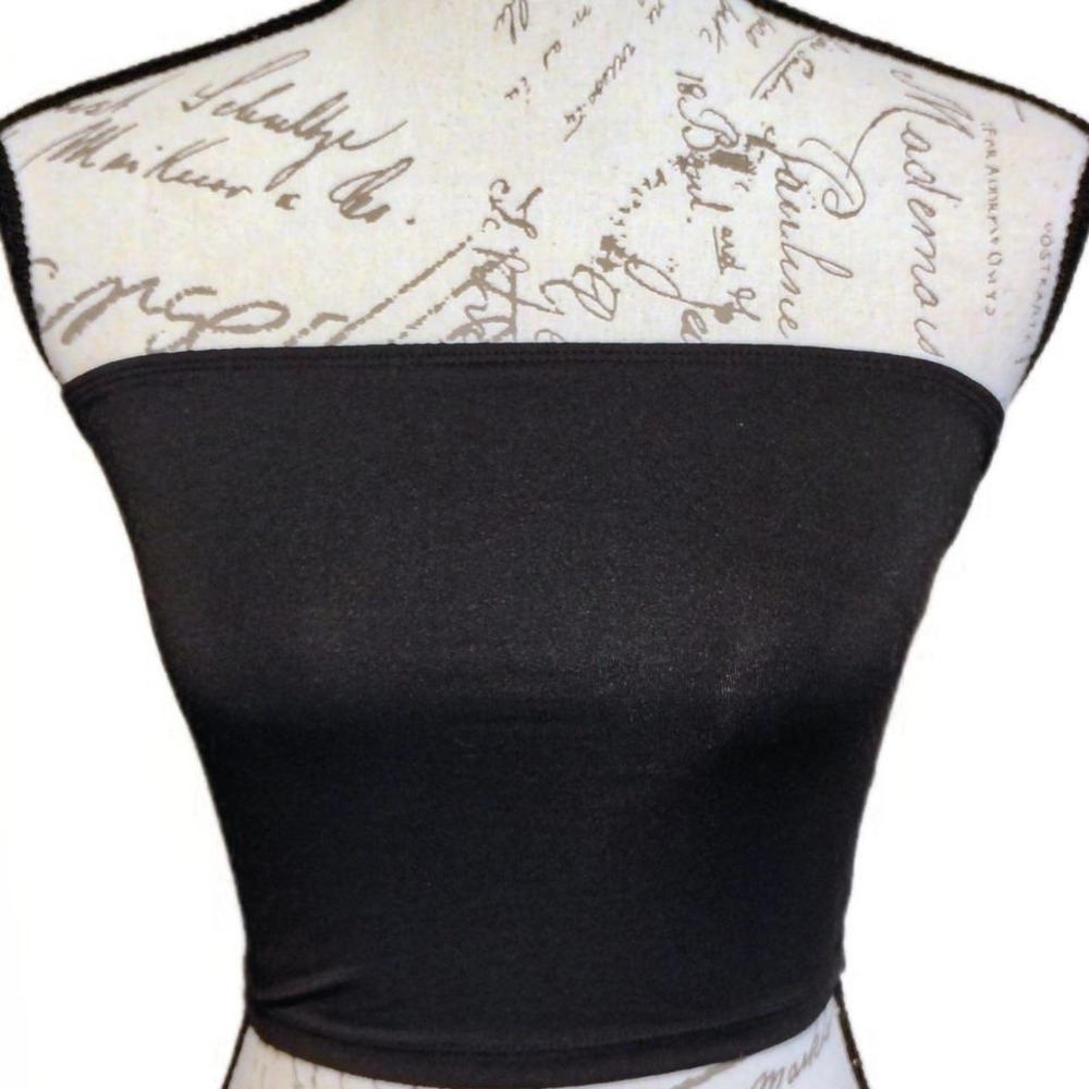 Womens Black Bandeau Tube Top Small Festival Basics Going out Top